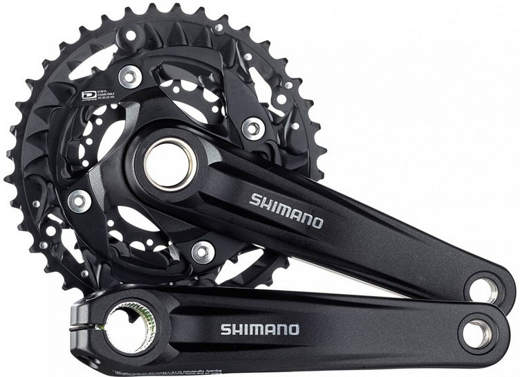 Kľuky SHIMANO MT500 175mm 10-k 40/30/22z dvojdielny čierny bez krytu Kľuky SHIMANO MT500 175mm 10-k 40/30/22z dvojdielny čierny bez krytu