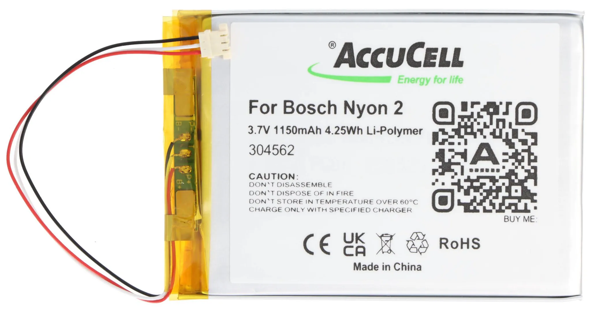 N�hradn� bat�ria AccuCell kompatibiln� s Bosch Nyon 2, 3,7 V, 1150 mAh