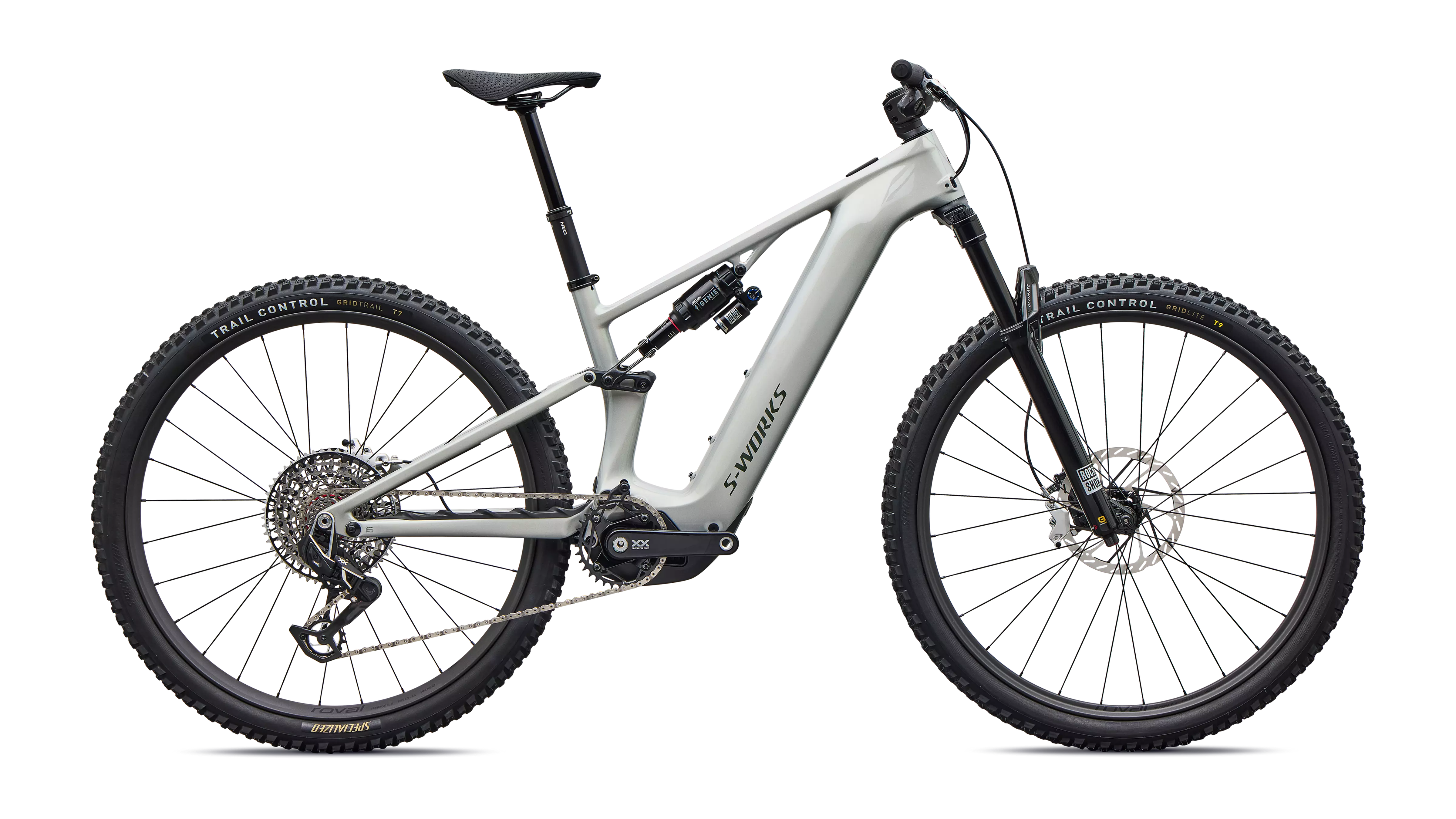S-WORKS Turbo Levo R Gloss Dolomite / Viavi Silver Green Pearl / Oak Green Metallic