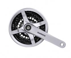 Kuky SHIMANO TY501 170mm 42/34/24, 6/7/8-kolo strieborn s krytom na tvorhran